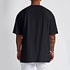 Oversized T-Shirt for Men, Short Sleeve, Crew Neck, Loose Fit, Wide Cut Longshirt, Basic Vintage Clothes, Gym T-Shirt, Casual Men's Oversize Fit Sweatshirt, Top, Relaxed Summer Outfit, black, S #4