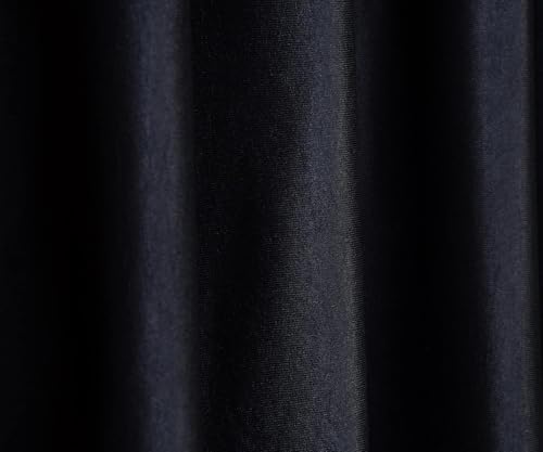 Image of Curtains 9 Feet Long for Living Room - Long Door Curtains Set 1 Pcs Panel, Solid Parda for Home Decor & Office Black Colour 9 feet (48 x 108 Inch) - 2 Pcs