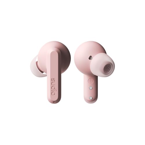 Image of Sudio A3 Pro Noise Cancelling Earbuds - 25H Playtime, ANC, Multipoint Bluetooth 5.4, Clear Calls, IPX4 Sweat & Splash Resistant, USB-C Charging, Made from Recycled Plastics (Pink)