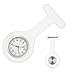 Montre à Gousset D'infirmière, Infirmière Montre Broche, Montre à Gousset D'infirmière en Silicone avec Broche, de Soins de santé infirmière médecin urgentiste Medical Broche Poche et goussets, Blanc