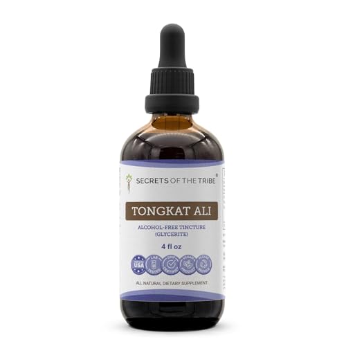 Secrets of the Tribe Tongkat Ali Alcohol-Free Dried Root Liquid Extract Eurycoma Longifolia 4fl. oz