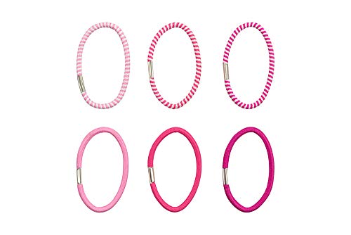 Elásticos de Cabelo Daily Pink - Pacote com 6 Unidades, Lanossi Beauty & Care, Rosa