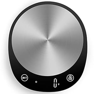 Homebuds Food Scale, 22lb/10kg Digital Kitchen Scale, Weight Grams and Ounces in 1g/0.1oz Precision for Baking and Cooking, LED Display, 3*AAA Batteries Included, Stainless Steel, Black