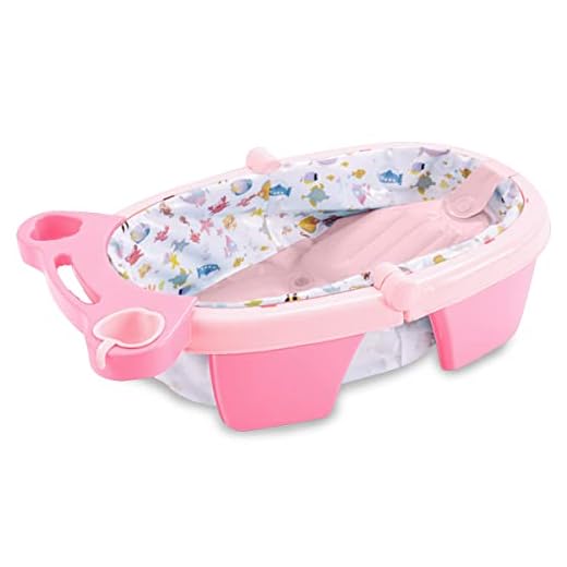 MaxiBaby Banheira de Bebê Inflável e Portátil AirPlus, Dobrável, capacidade 36 litros, Base Antiderrapante e Bandeja Removível (Até 18kgs), Rosa