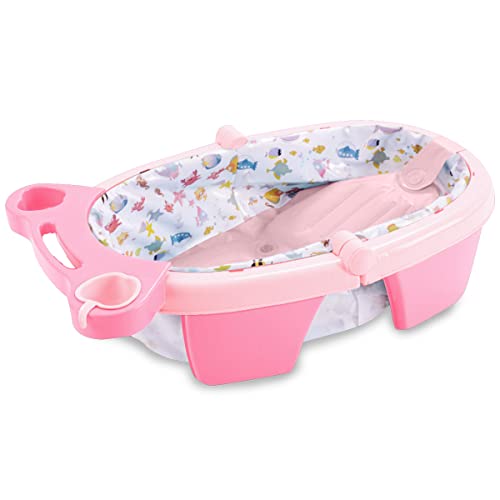 MaxiBaby Banheira de Bebê Inflável e Portátil AirPlus, Dobrável, capacidade 36 litros, Base Antiderrapante e Bandeja Removível (Até 18kgs), Rosa