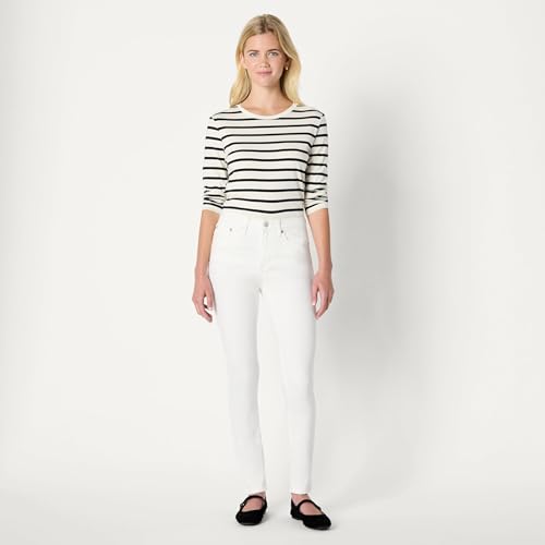 Amazon Essentials Women's High Stretch High-Rise Skinny Jeans, White, 10 Long - image 3