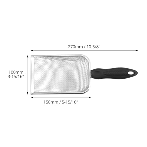 QWORK® Sandsieb aus Rostfreiem Edelstahl - 2X2mm Mesh - Metallschaufel für Hamster Sand/Vogelsand/Reptilienkot