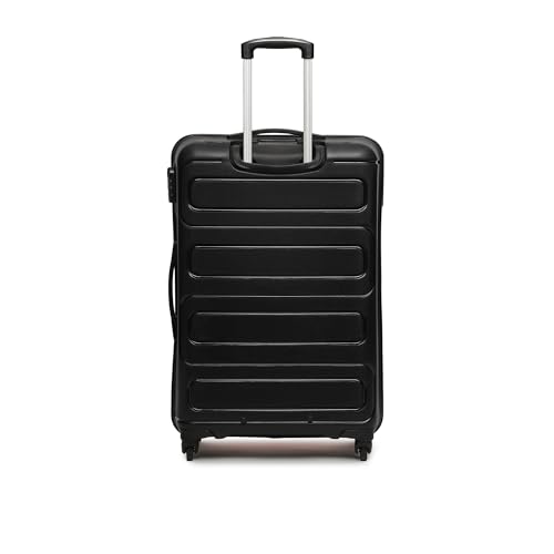 Image of Yayavar Tokyo Textured ABS Hard-Sided Suitcase Bag - 120L| Dual Color Trolley with 4 Spinner Wheels, Number Lock, Water Resistant | Luggage Bag for Travel (Pink & Black, 71cm, Large)