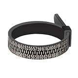 Medidor de anillos – Cinturón de medición de dedo ajustable, medidor de tamaño de joyería reutilizable con marcas de números claros, herramienta de medición de circunferencia, ideal para