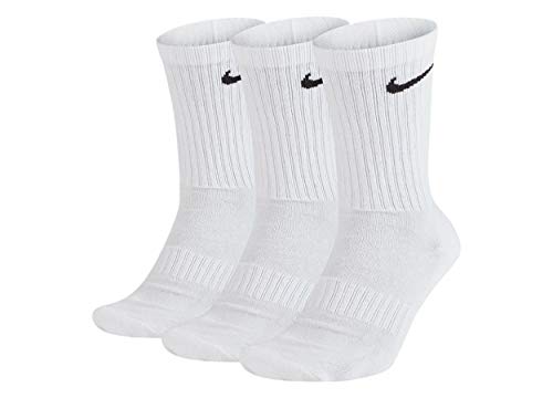 Nike Everyday Cushion Crew Training Socks, Unisex Socks With Sweat-Wicking Technology And Impact Cushioning (3 Pair), White/Black,Medium #TOP7