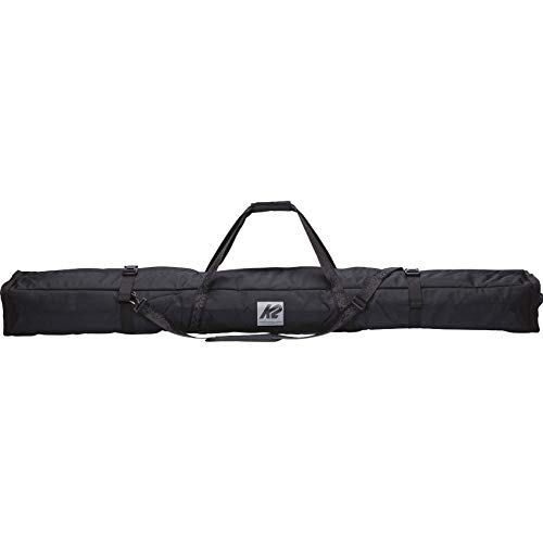 K2 Snow Unisex - Adults Double Padded Ski Bag, Unisex – Adults, Ski Bag., 20E5001, Black, 195cm (Size 6.5)