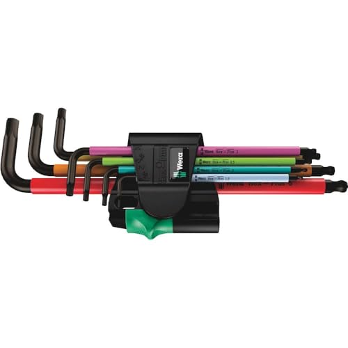 Image of Wera 05022534001 950 /7 Hex-Plus Multicolour Magnet 1 L-key set, metric, BlackLaser, 7 pieces