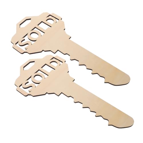 HOMOCONO 2pcs Blank Wooden Key Cutouts Unfinished Wood Signs for