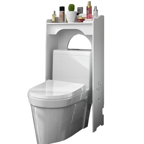 White Over Toilet Storage Shelf, 1 Tier Freestanding Organizer for