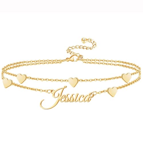 She1001 Gold Personalized Ankle Bracelet for Women
