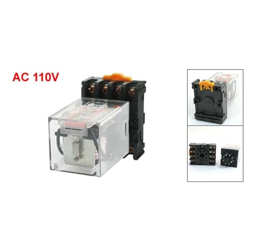Relé de potencia DPDT de 8 pines con base para instalaciones en cuadros eléctricos 2