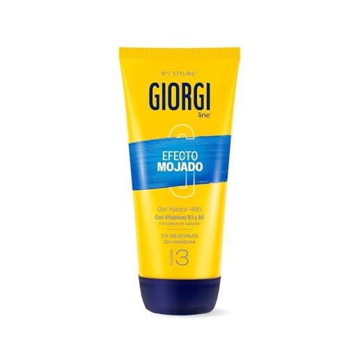 Giorgi Line - Gomina Efecto Mojado con Vitaminas B3 y B5 - Fijación 3 Extrafuerte y Brillo Intenso 48h - Sin Alcohol ni Siliconas - Sin Residuos y No Grasa - Acabado Profesional y Duradero - 170 ml