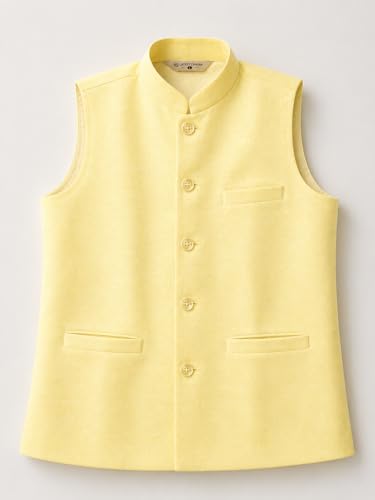 Image of LATEST CHIKAN Men's Traditional Cotton Solid Nehru Jacket /Waistcoat