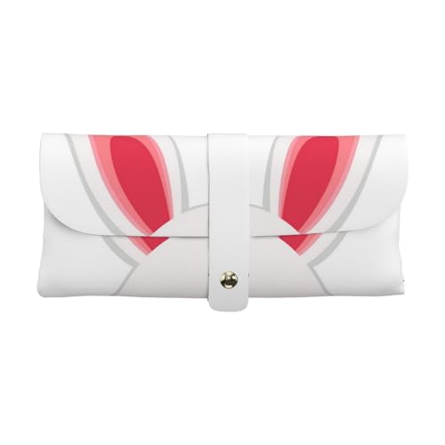 VGFJHNDF Brillenetui für Damen und Herren, weiches PU-Leder, mit Blattmuster, Brillenetui, Niedlicher Hase, One size