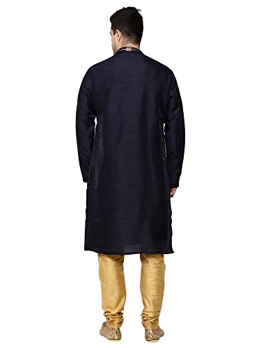 Image of ITOS365 Men's Tunic Art Silk Kurta Pajama and Scarf Suit Set Indian Clothing Wedding Party Dress Gifts Items