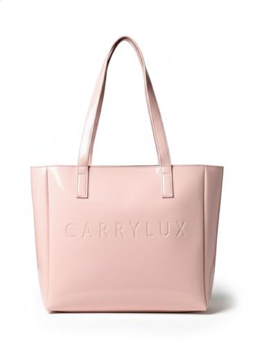 Image of Carrylux Spacious Tote Bag For Womens Handbag Ladies Purses, With Zip Closure Shining Synthetic Leather | Spacious