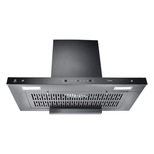 Image of Prestige Kitchen Hood Edge 900 Digital Display Touch Control 180W Chimney|Filterless |Auto Clean|3 Speed Control|Black