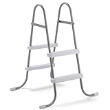 33 Inch Pool Ladder Above Ground, 2 Step Steel Frame Swimming Pool Ladders, Heavy Duty Double Sided Removable Pool Ladder Steps with Non-Slip Plastic Steps for Entry and Exit, 300lb Capacity