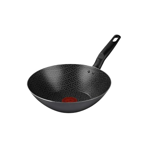 Frigideira Wok Rochedo Robusta Grafite 25cm com Antiaderente Resist 3X, Reforçado com Partículas Minerais, Alta Espessura, Base Limpa Fácil e Thermo-Sinal