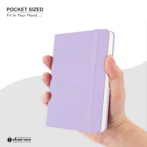 Image of Jhingalala Diaries - Hardbound Leather Cover Pocket Size Corporate Executive Diary Notebook I Pocket Diary For Men and Women I A6 Size I 80gsm Paper I 192 Ruled Pages (Purple)