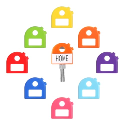 16 Pcs Key Identifiers, Key Protector, Key Labels, Stretchy All-in-One Key Covers Caps, Colored Key Covers Cap for Most Keys with Blank & Printed Labels
