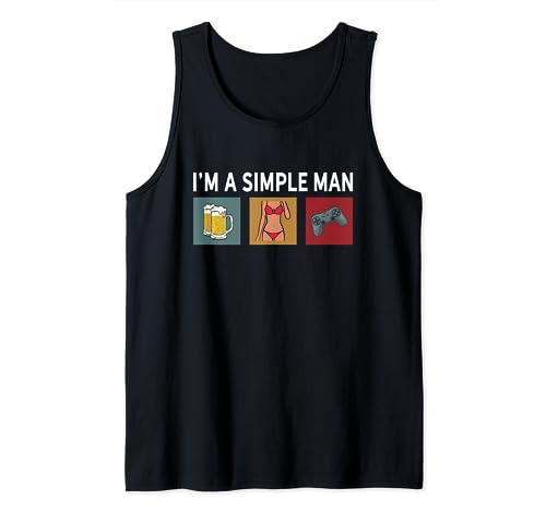 Soy un simple Hombre Mujeres Cerveza Juegos Divertidos Hombres Juegos Camiseta sin Mangas