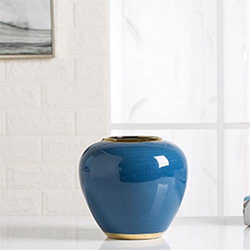 Mhyfc Gold-Rimmed Vase Living Room Flower Arrangement Set Of Three Pieces Tv Cabinet Decorative Porcelain Ornaments #TOP1