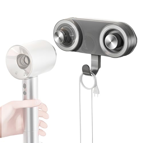 Soporte para secador de pelo, soporte magnético para secador de pelo sin taladrar, soporte para secador de pelo, extraíble y reutilizable, adecuado para la mayoría de los secadores de pelo