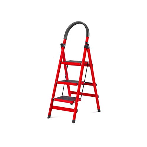 Ménage Red Ladder en trois étapes, salle de bains échelle Accueil Échelle Outil rack Design Mini Tabouret niveau de charge: 150 kg Taille étendue: 48 * 55 * 112 cm Épaissie (Size : 48 * 55 * 112cm) Cover