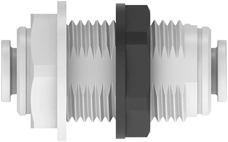 IPW Industries Inc-John Guest - Acetal Bulkhead Union Quick Connect Fitting 1/4" OD x 0.67"/ White CI1208W