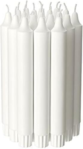 IKEA JUBLA - Unscented Chandelier Candle, White / 20 Pack - 19 cm