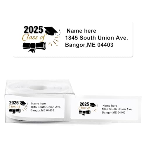 Teryiaco Personalized Graduation Return Address Label - Self-Adhesive Label Rolls 120/250 Stickers