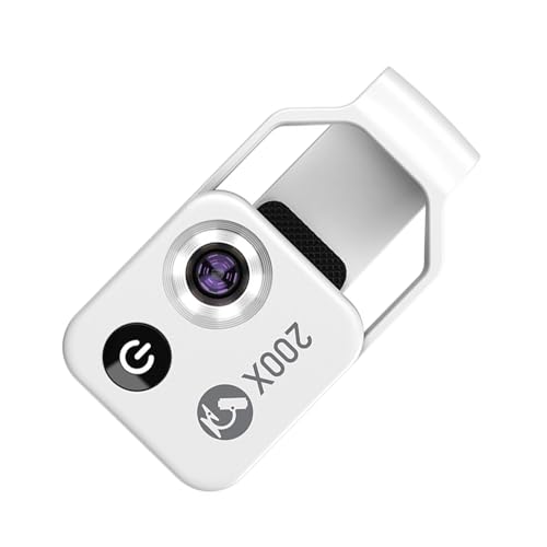 Microscope Numérique pour Téléphone 200X avec Lampe LED et Clip Universel