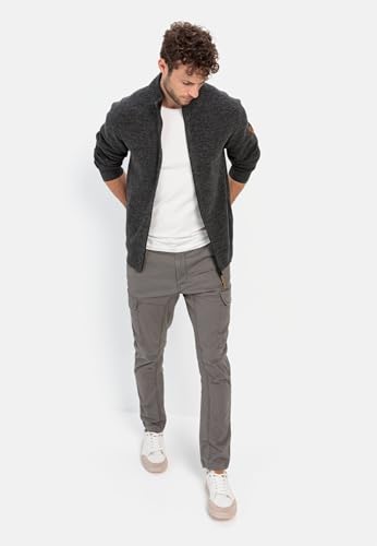 camel active Herren Strickjacke mit Reißverschluss Asphalt, menswear-3XL