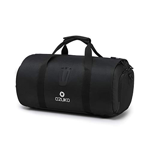 Weekender Bag Carry on Garment Bag, Suit Bag, Travel Duffel Bag for Men Women (black)