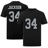 BO Jackson Black 34# for Mens/Womens/Youth Football T-Shirt No Brand/Logos 100% Cotton