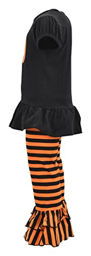 Unique Baby 2 Piece Girls Double Ruffle Leggings Outfit with Short Sleeve Shirt Kid and Toddler Clothes Set3