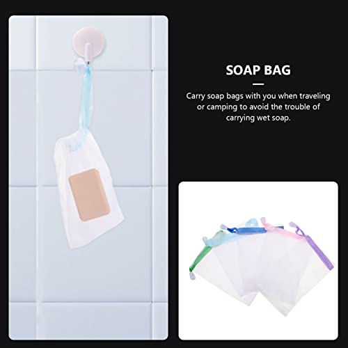 EXCEART 20Pcs Zeep Bubble Mesh Zakken Cleasing Melk Schuim Netto Zeep Saver Bag Met Trekkoorden Voor Badkamer Douche… - Image 7