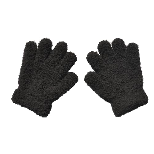 1pair Winter Children Fleece Gloves Kids Windproof Full Finger Gloves With Elastic Cuffs Skiing Cycling Mitten