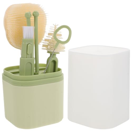 ULDIGI Cepillo Limpiador Biberones Bebés Kit Viaje con Cepillos Silicona y Nylon para Biberones Pajitas Chupetes y Cuellos con Secador y Caja Almacenaje para Madres