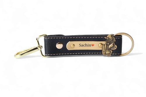 Image of Thebaegift Customized Leather Keychain | Personalized Birthday Gift for Men's | Handcrafted Organizer with Name Tag and Charms | Unique Birthday & Anniversary Gift For Men