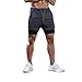 Loalirando Shorts de Sport Homme Doublé avec Poche pour Téléphone Portable Costume Fitness Gym à Séchage Rapide,Gris,L