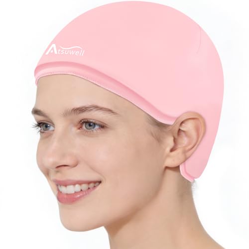 Atsuwell Large Cold Cap for Chemotherapy Chemo Cooling Cap for Head Discomfort and Stress Reusable Chemo Head Ice Pack for Women and Men Pink