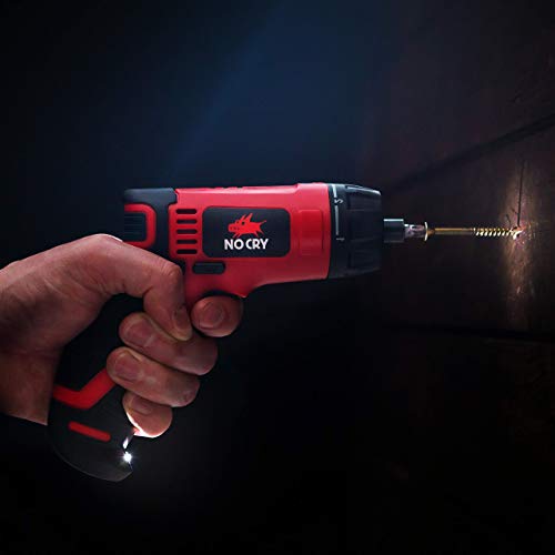 NoCry 10 N.m Cordless Electric Screwdriver - with 30 Screw Bits Set, Rechargeable 7.2 Volt Lithium Ion Battery and a Built-In LED Light