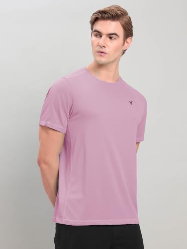Image of TECHNOSPORT Men's Slim Fit Polyester Activewear Sports T-Shirt with Moisture-Wicking Comfort for Workout, Running & Gym